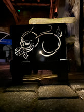 SteelFreak 14 Inch Square Fire Pit - Skulls & Roses