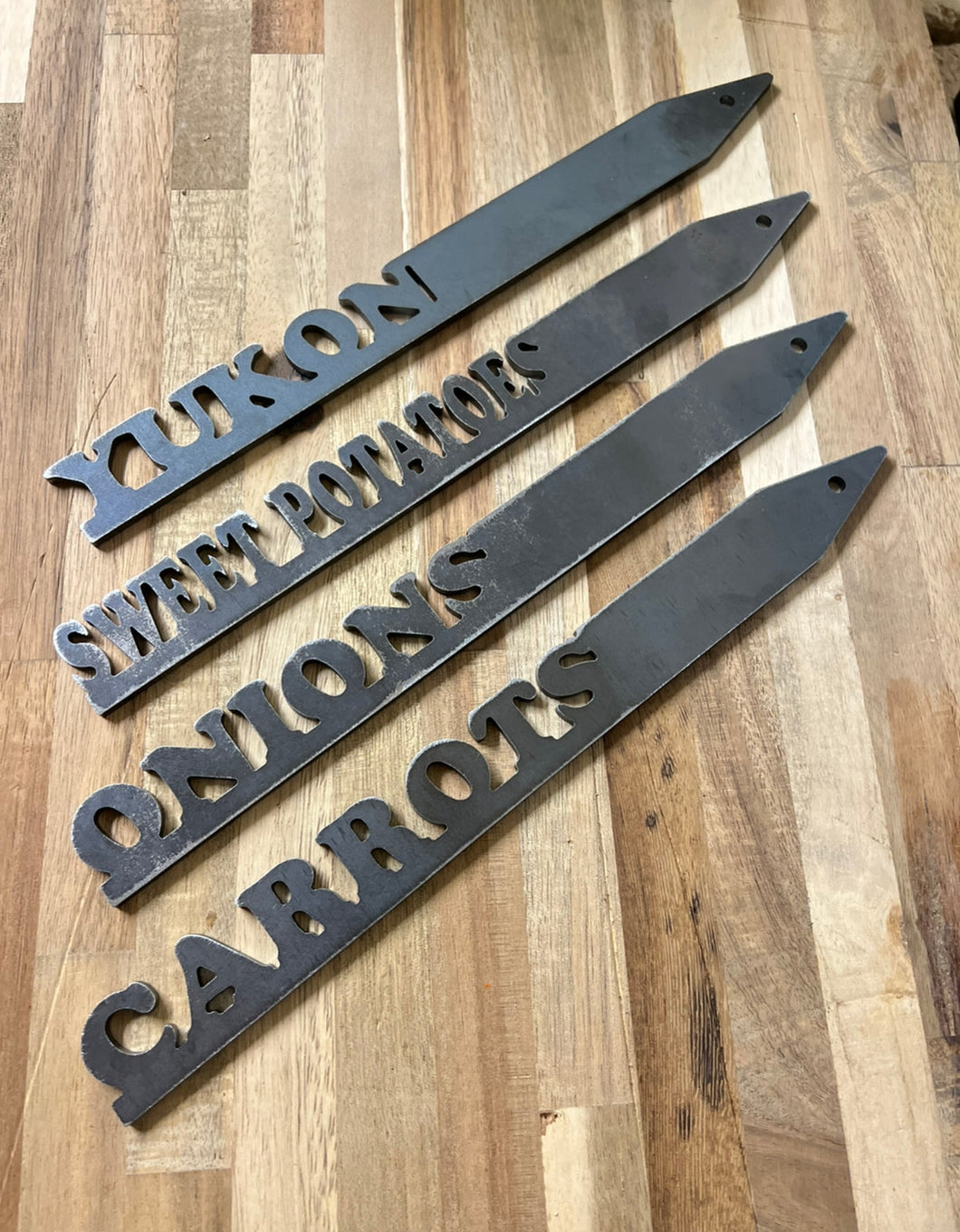 Medium Plant Marker Stakes for Vegetables (Raw Steel)