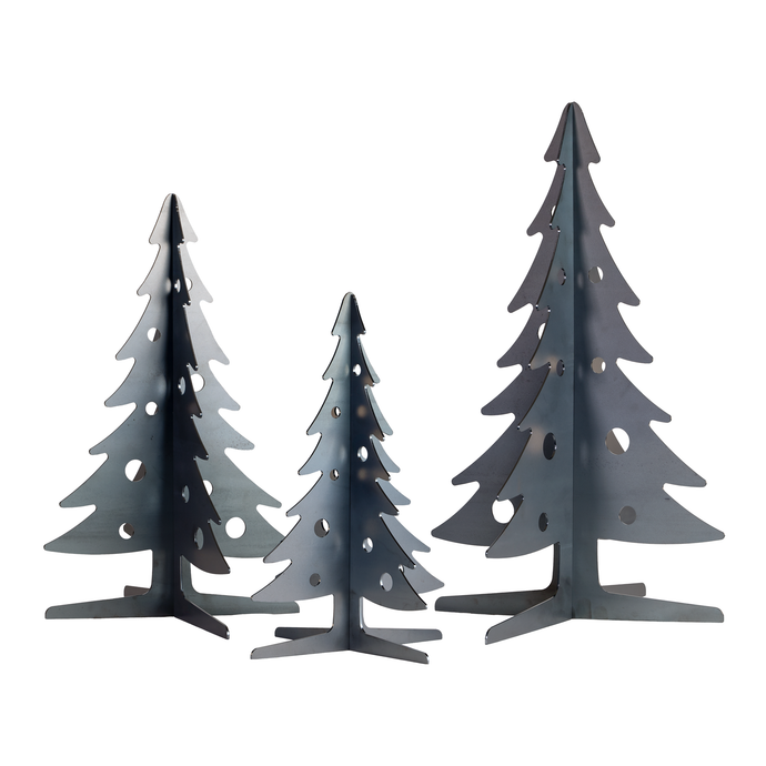 SteelFreak Set of three 3D Metal Christmas Trees